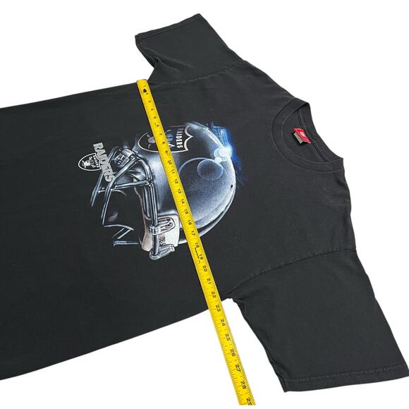 Vintage Y2K Oakland Raiders Helmet Black T-Shirt - size XL - Picture 6 of 8